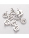 Stainless Steel Ohm Charm Silver 12mm