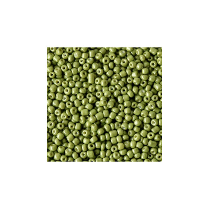 0009* 7 gram Rocailles 2mm Olijf Groen