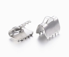 20 stuks Stainless Steel Veterklem Zilver 6x6mm