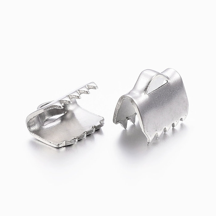 20 stuks Stainless Steel Veterklem Zilver 6x6mm