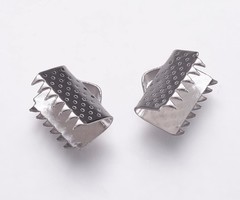 10 stuks Stainless Steel Veterklem Zilver 9x10mm