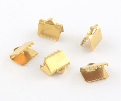 10 stuks Stainless Steel Veterklem Gold Plated 6x6mm