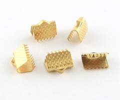 10 pieces Stainless Steel Cord End Gold Plated 8x10mm