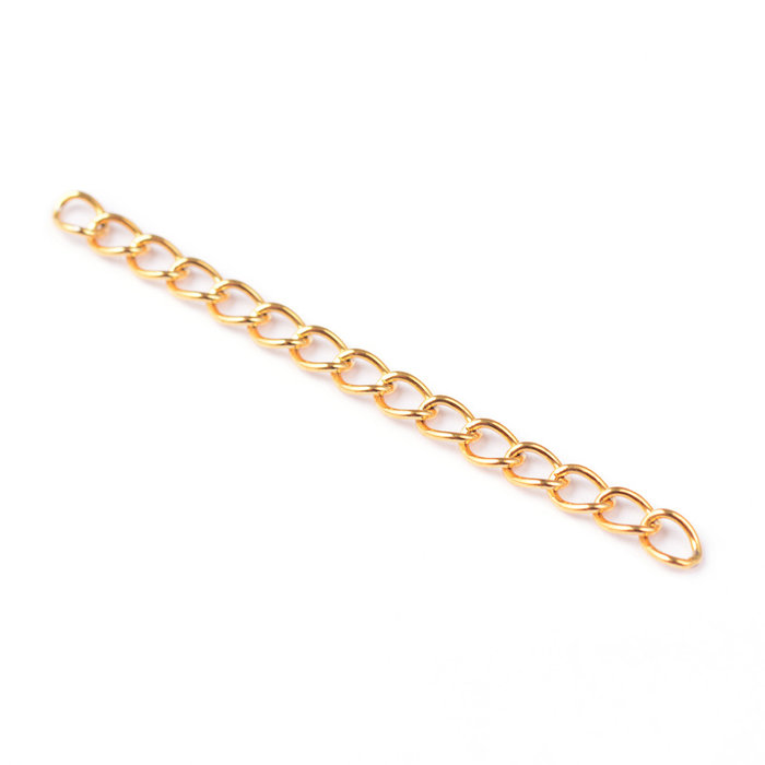 10 pieces Stainless Steel Chain Extension 47x3mm Gold Plated - A03*