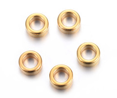 10 stuks Stainless Steel Spacer Beads Gold Plated 5x2mm