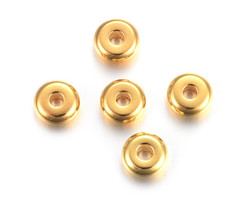 10 stuks Stainless Steel Spacer Beads 6x3mm Gold Plated