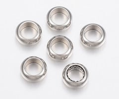 10 pieces Stainless Steel Spacer Beads 6x3mm