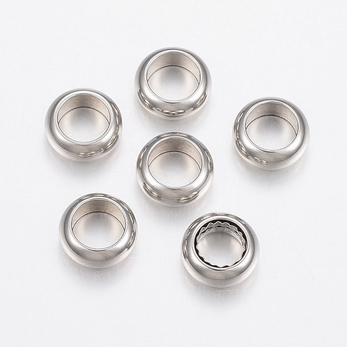 10 pieces Stainless Steel Spacer Beads Silver 6x3mm