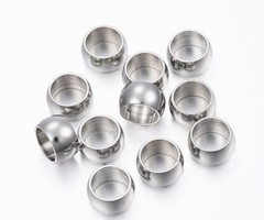10 stuks Stainless Steel Spacer Beads Kralen Zilver 8mm