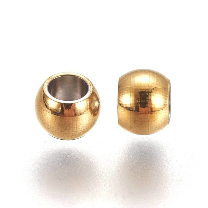 20 stuks Stainless Steel Spacer Beads Kralen Gold Plated 4x3mm - A17