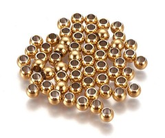 20 pieces Stainless Steel Spacer Beads Gold Plated 4x3mm