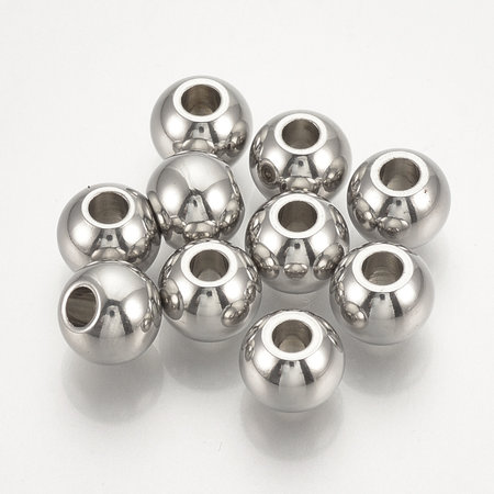 30 pieces Stainless Steel Spacer Beads 3x2mm Silver