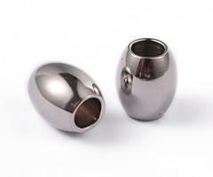 10 pieces Stainless Steel Barrel Beads 7x6mm