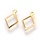 5329 Stainless Steel Rhombus Charm Golden 14x9mm, 6 pieces