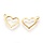 4 pieces Stainless Steel Heart Charm Golden 10x14mm