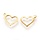 5330 Stainless Steel Heart Charm Gold Plated 10x14mm, 4 pieces