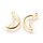 5332 Stainless Steel Moon Charm Golden 15x9mm, 4 pieces