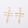 4 pieces Stainless Steel Cross Charm 16x10mm Golden