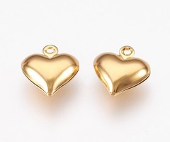 1 Box 100pcs Silver Heart Charms, Stainless Steel Heart Shaped Love Pendants, Bulk 3D Metal Beads, for Jewelry, Jewels Making Charms DIY Valentine