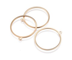 4 pieces Stainless Steel Ring Charm 28x25mm Gold Plated