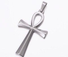 Stainless Steel Ankh Charm 45x25mm Silver