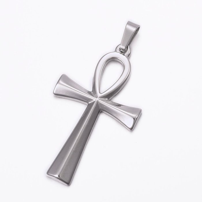 Stainless Steel Ankh Charm 45x25mm Silver