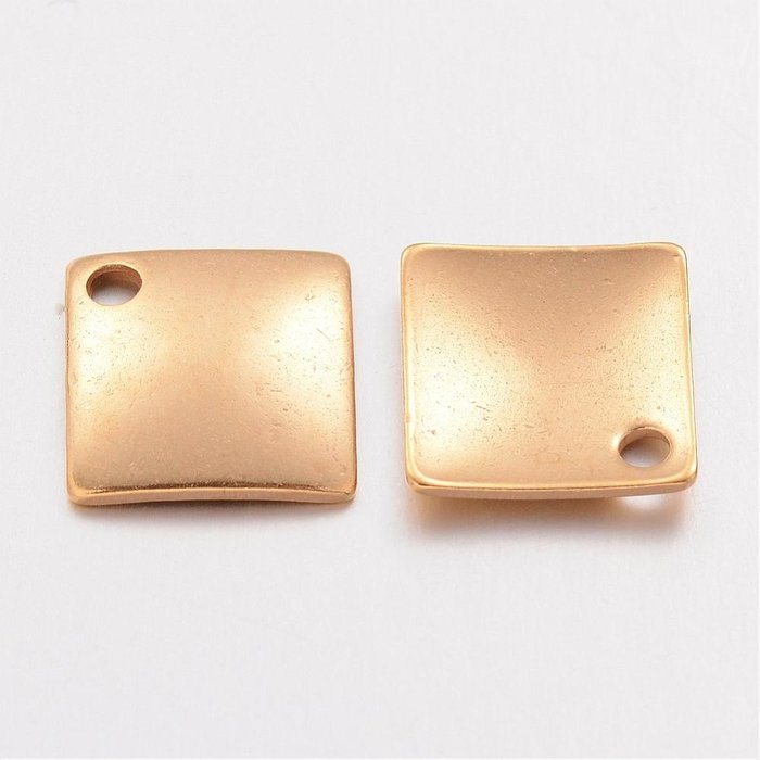 5312 Stainless Steel Ruit Bedel 14x14mm Gold Plated, 4 stuks