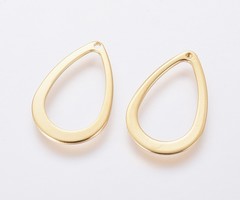 4 pieces Stainless Steel Drop Charm 17x11mm Gold Plated