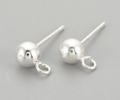 4 stuks 925 Sterling Zilver Studs Oorbellen 14mm