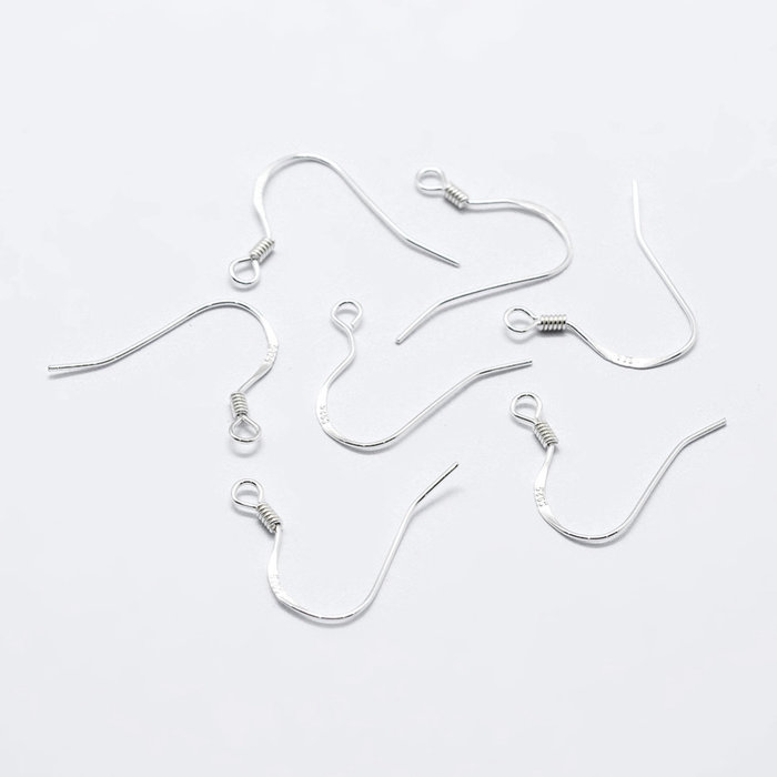 4 pieces 925 Sterling Silver Earring Hooks 15x18mm