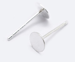 4 pieces 925 Sterling Silver Earring Studs for Cabochon 12mm