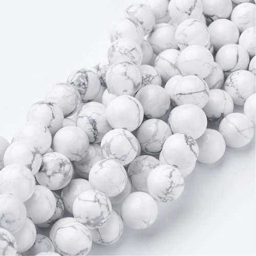 Natural Howlite Beads 8mm, strand 42 pieces 