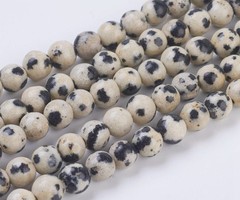 Natural Dalmatiër Jaspis Kralen 6mm, streng van 23 stuks