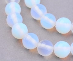 Opalite Beads White 8mm, strand 40 pieces