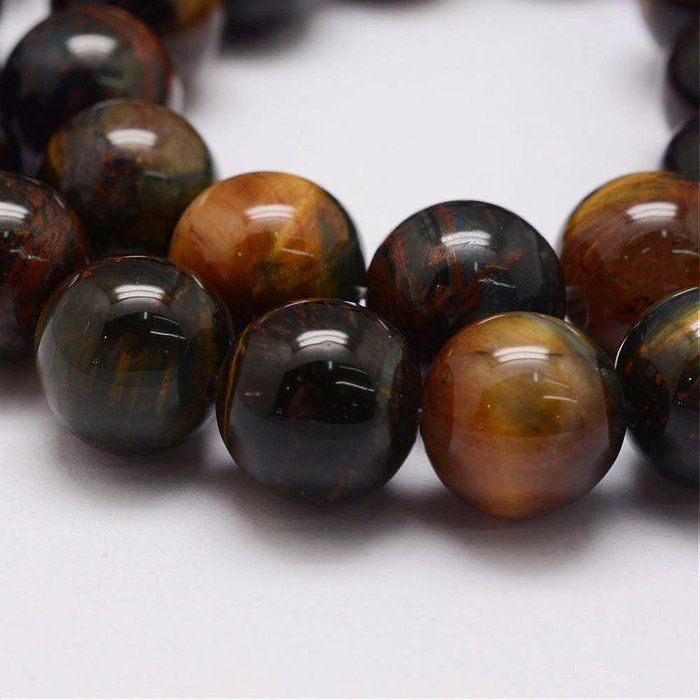 Natural Tijgeroog Kralen 8mm, streng 40 stuks