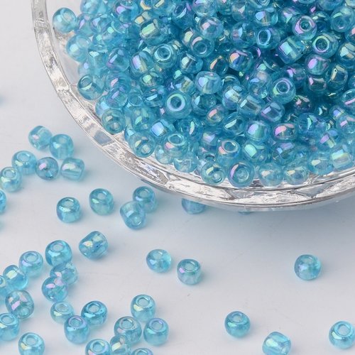 Seed Beads Ocean Blue Shine 4mm, 20 gram 