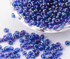 Seed Beads Royal Blue Shine 4mm, 20 gram