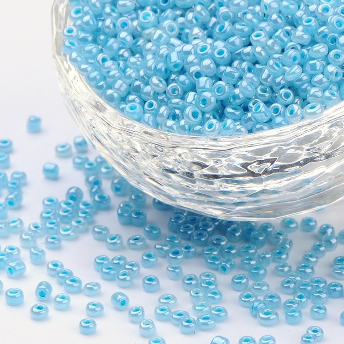 Seed Beads Blue Shine 2mm, 7 grams