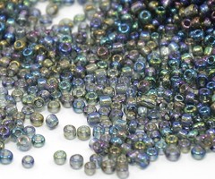 Rocailles Regenboog Grijs Shine 2mm, 7 gram