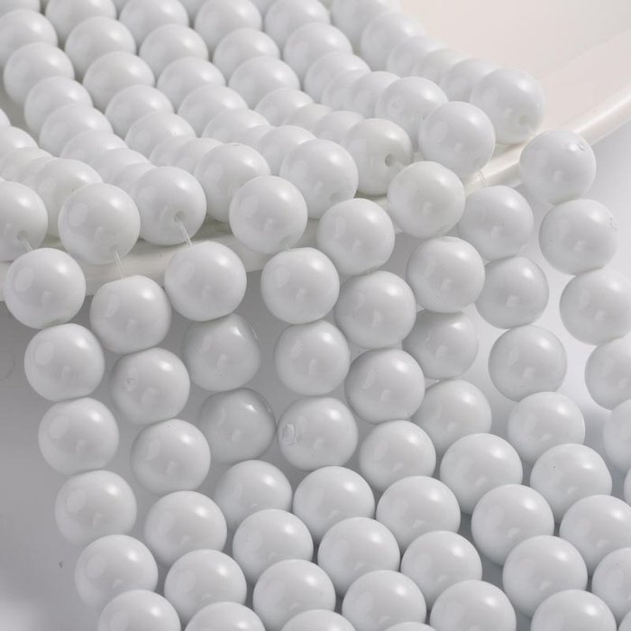 Glassbeads 4mm White, 190 pieces