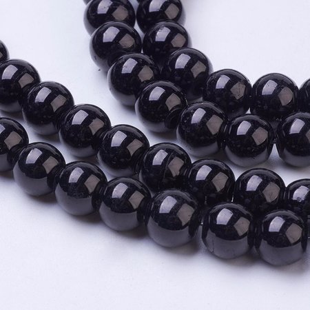 100 pieces Glassbeads 4mm Black