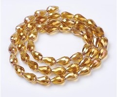 10 stuks Druppelkralen 15x10mm Gouden Shine