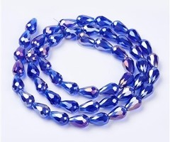 10 pieces Dropbeads Shine 15x10mm Cobalt Blue