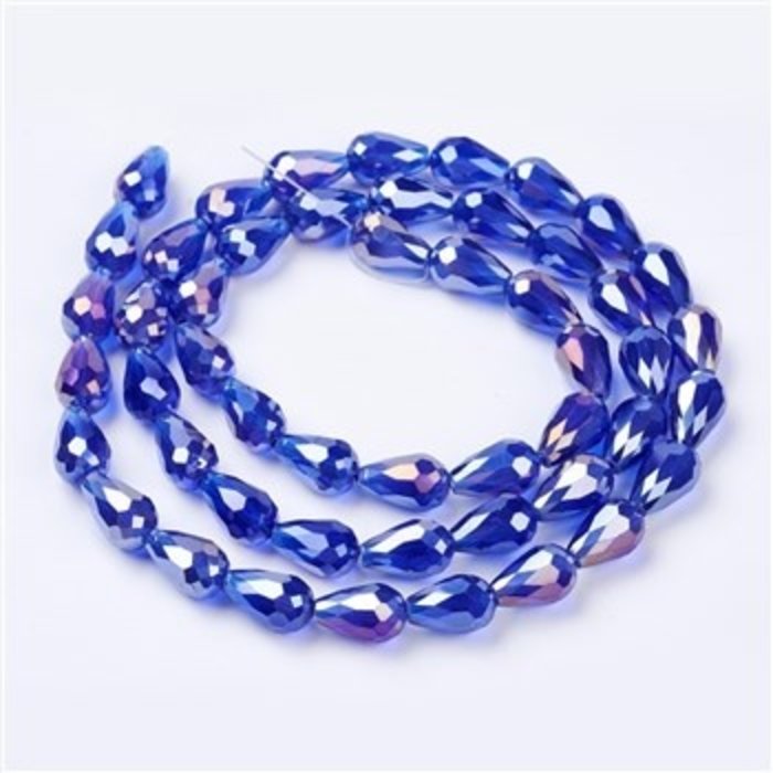 10 pieces Electroplate AB Dropbeads Shine 15x10mm Cobalt Blue
