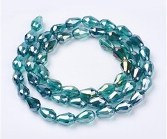 10 pieces Dropbeads Shine 15x10mm Green