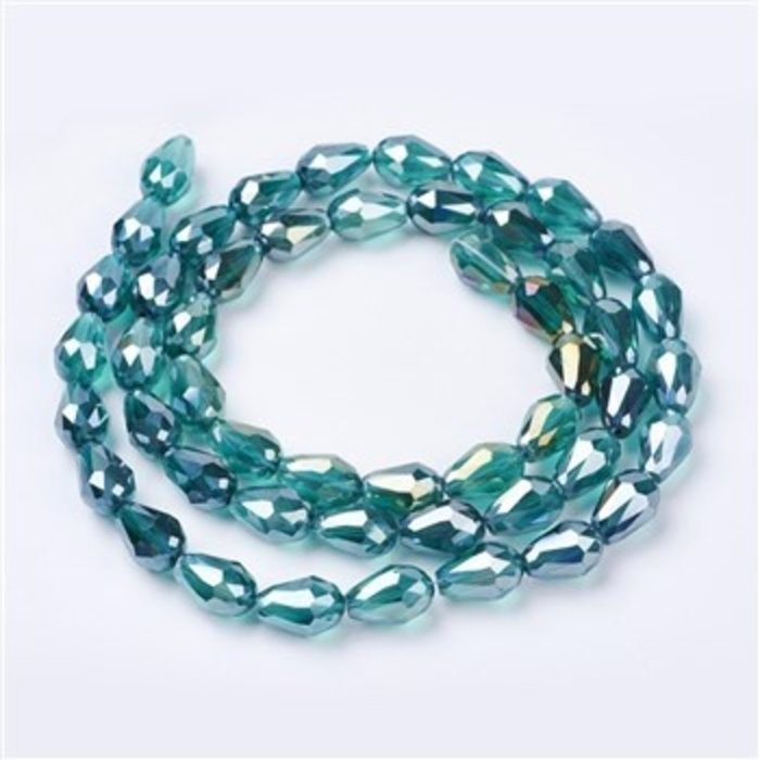 10 stuks Electroplate Druppelkralen Shine 15x10mm Groen