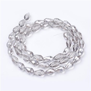 10 pieces Electroplate AB Dropbeads Shine 15x10mm Silver