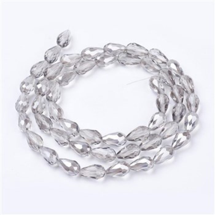 10 pieces Electroplate AB Dropbeads Shine 15x10mm Silver