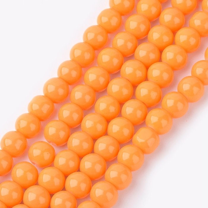 100 pieces Glassbeads 4mm Orange