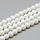 Shiny Glasspearls 8mm White, strand 95 pieces
